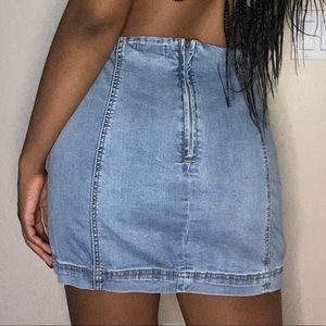 Forever 21 Ribbed Jean Skirt